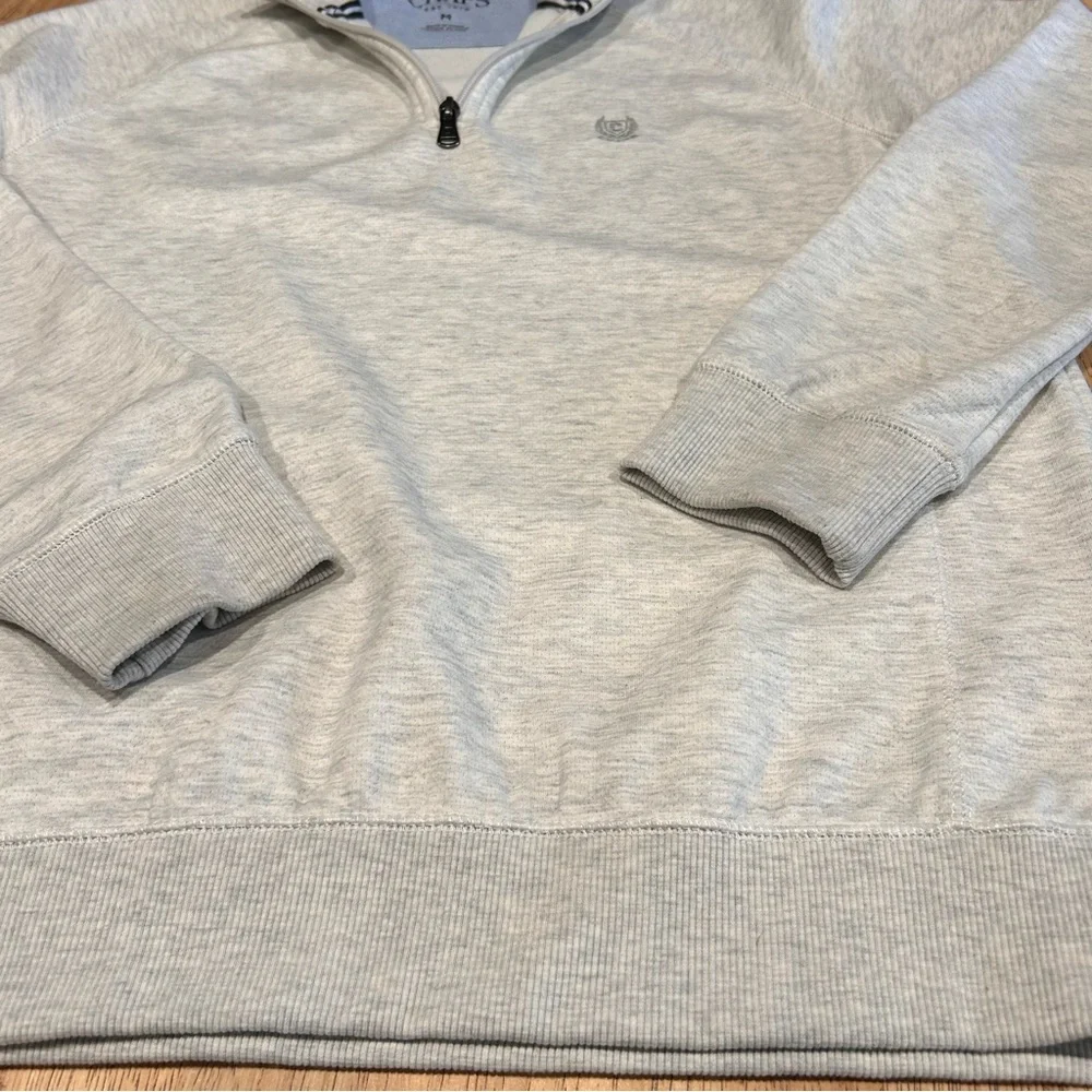 Chaps Classic Light Gray‎ 1/4 Zip Pullover Sweater Size Medium